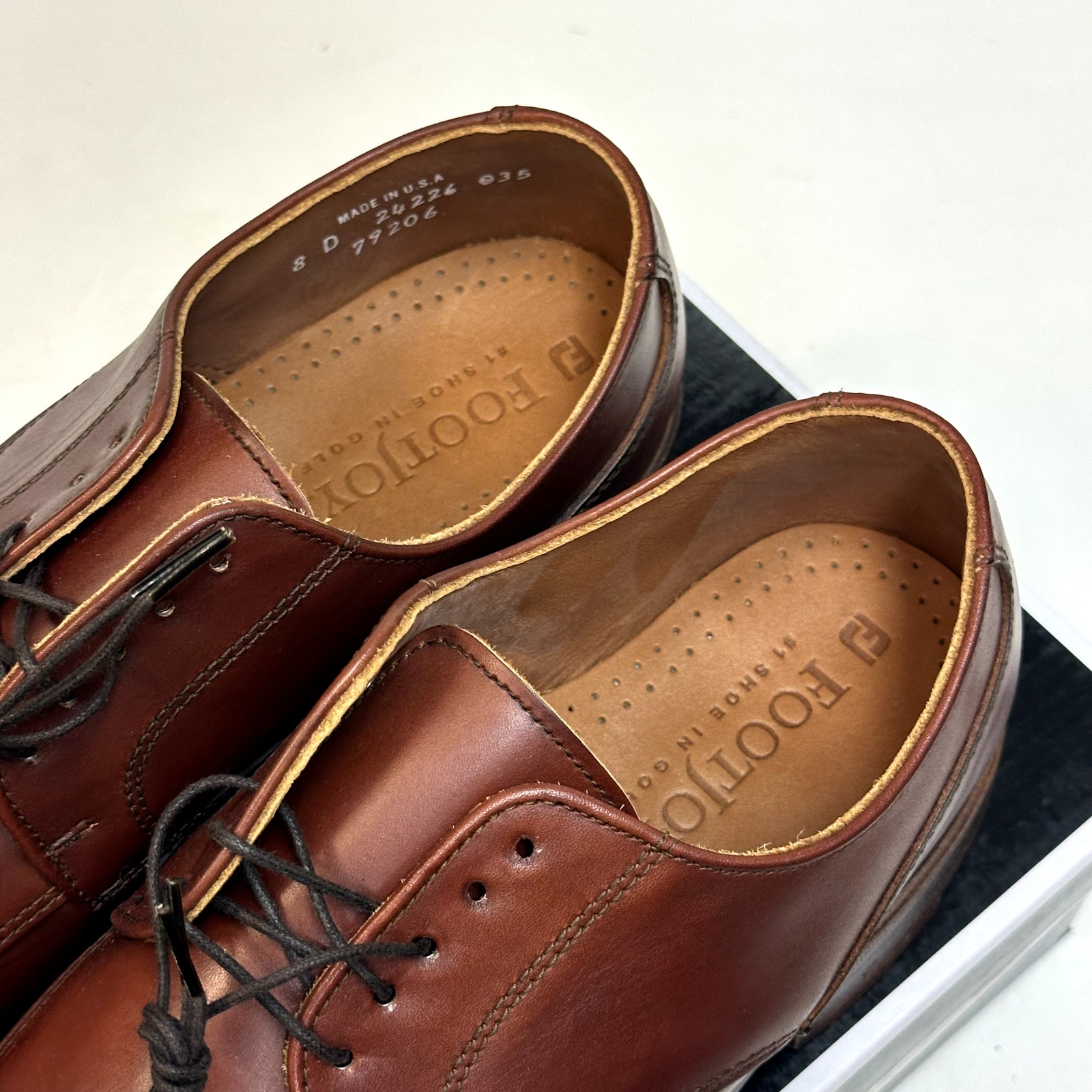 Nib Rancourt & Co. X Footjoy Split Toe Derby Dress Shoe Brown Calf 79206 8 D — image 5 of 8